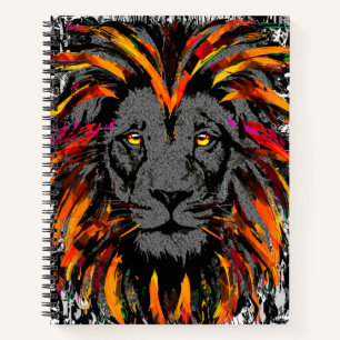 Realistisches Orange Lion Notebook - Wildlife Big  Notizblock