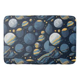 realistisches Planet-Illustrationsmuster Badematte