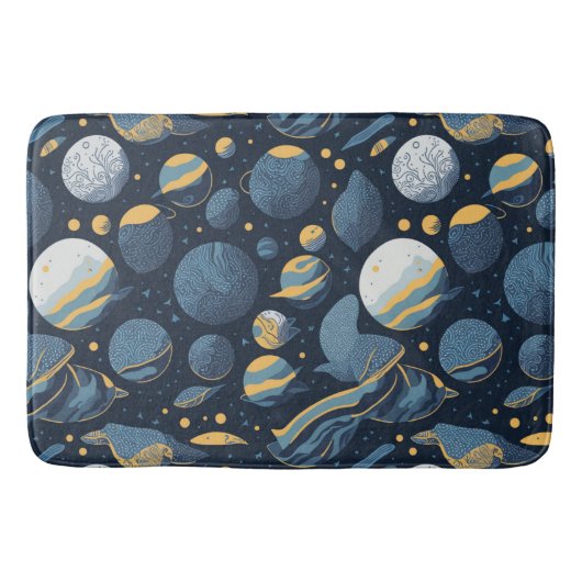 realistisches Planet-Illustrationsmuster Badematte (Vorderseite)