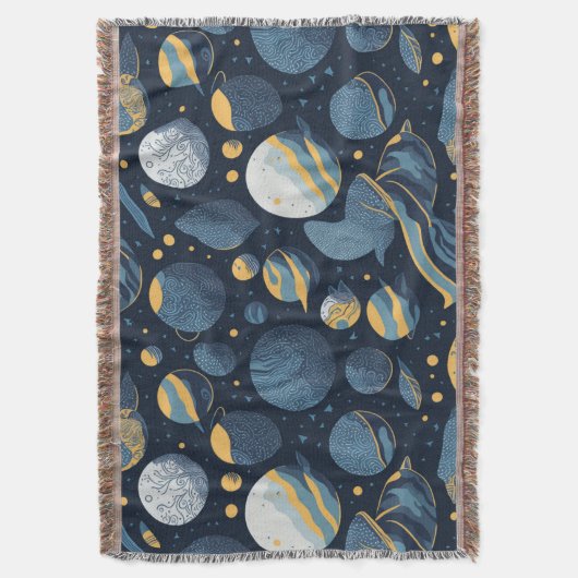 realistisches Planet-Illustrationsmuster Decke (Vorderseite Vertikal)