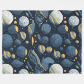 realistisches Planet-Illustrationsmuster Fleecedecke (Vorderseite (Horizontal))