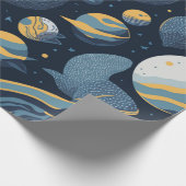 realistisches Planet-Illustrationsmuster Geschenkpapier (Ecke)