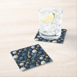 realistisches Planet-Illustrationsmuster Rechteckiger Pappuntersetzer