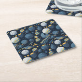 realistisches Planet-Illustrationsmuster Rechteckiger Pappuntersetzer (angewinkelt)