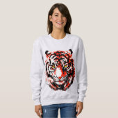 Realistisches Red Tiger Head Sweatshirt - Tiger Fa (Vorne ganz)