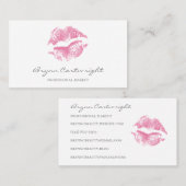 Realistisches Rosa Kiss Drucklips Makeup Visitenkarte (Vorne/Hinten)