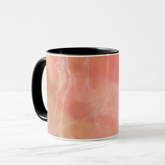 Realistisches rosa Marmordesign Tasse (Vorderseite Links)