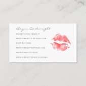 Realistisches Rot-Kiss-Drucksystem Makeup Visitenkarte (Rückseite)