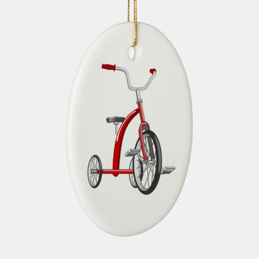 Realistisches rotes Dreirad Keramikornament (Rechts)