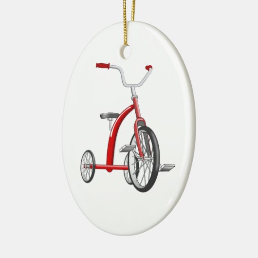 Realistisches rotes Dreirad Keramikornament (Links)