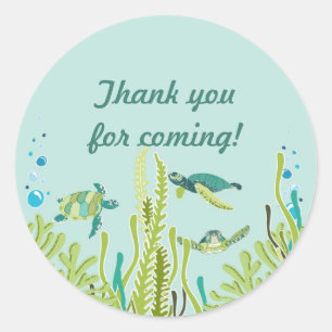 Realistisches Seeschildkröte-kundengerechtes Runder Aufkleber