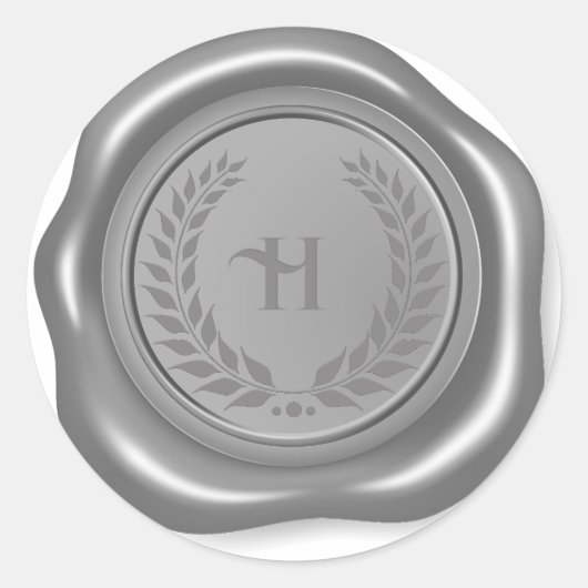 Realistisches Silbergrauwachs Medaillon Laurel Wre Runder Aufkleber (Vorderseite)