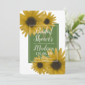 Realistisches Sonnenblumenring-Brautparty Einladung (Stehend Vorderseite)
