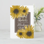 Realistisches Sonnenblumenring-Brautparty Einladung (Stehend Vorderseite)