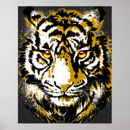 Realistisches Tiger-Poster - Cooler Tiger-Kopf-Zei Poster
