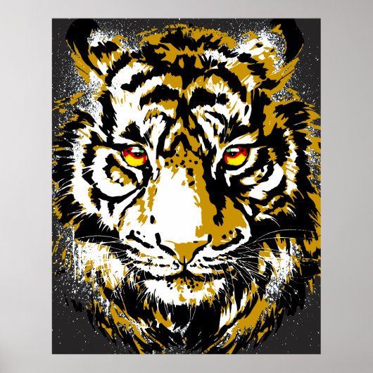 Realistisches Tiger-Poster - Cooler Tiger-Kopf-Zei Poster (Vorne)