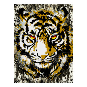 Realistisches Tiger-Poster-Glossar - Cooler Tiger  Poster