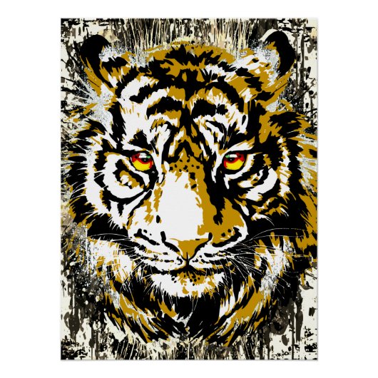 Realistisches Tiger-Poster-Glossar - Cooler Tiger Poster (Vorderseite)
