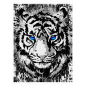 Realistisches Tiger Poster Glossy - White Tiger He (Vorderseite)