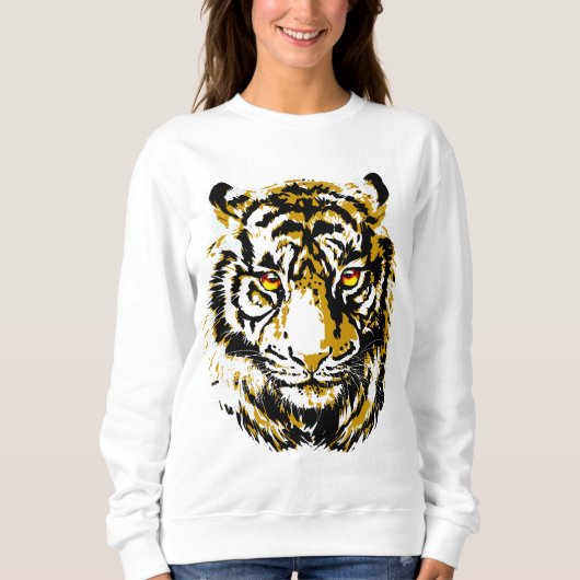 Realistisches Tiger Sweatshirt - Cooler Tiger Head (Vorderseite)