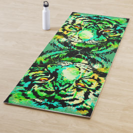 Realistisches Tiger Yoga Mat Green - Wildlife Big Yogamatte