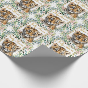Realistisches Tigerbaby Geschlechtsneutrale Babypa Geschenkpapier