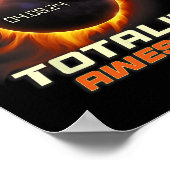 Realistisches Total Solar Eclipse 2024 Totality Aw Poster (Ecke)