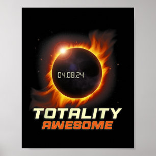 Realistisches Total Solar Eclipse 2024 Totality Aw Poster