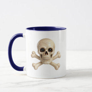 Realistisches Totenkopf-Kreuzsymbol-Cute-Symbol Tasse