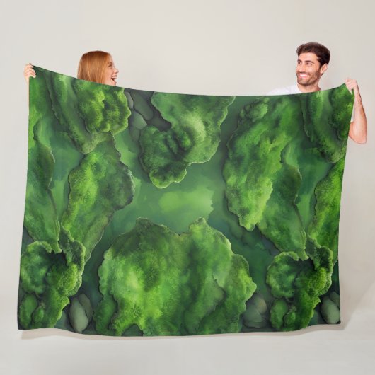 Realistisches und Abstraktes Green Moss natürliche Fleecedecke (Beispiel)