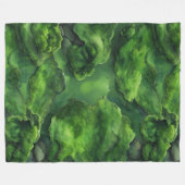 Realistisches und Abstraktes Green Moss natürliche Fleecedecke (Vorderseite (Horizontal))