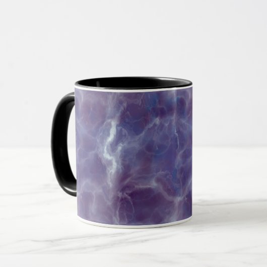 Realistisches Violet-Marmordesign Tasse (Vorderseite Links)