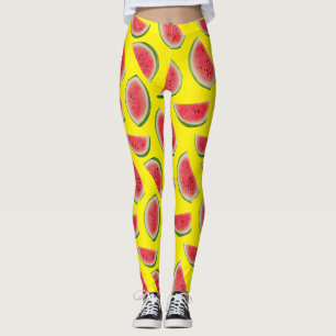 Realistisches Wassermelonenscheiben-Musterdesign Leggings