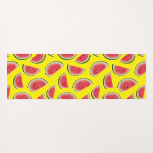 Realistisches Wassermelonenscheiben-Musterdesign Yogamatte (Rückseite (Horizontal))