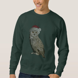 Realistisches Weihnachtseule mit Einstrickeffekt Sweatshirt