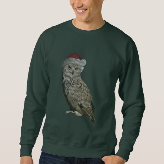 Realistisches Weihnachtseule mit Einstrickeffekt Sweatshirt (Vorderseite)