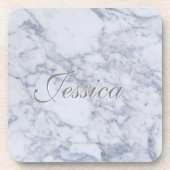 Realistisches Weißes Imitat-Marmorsteinmuster Untersetzer (Vorderseite)