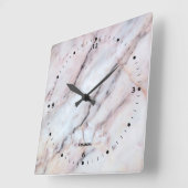 Realistisches Weißgold und goldene Rose Quadratische Wanduhr (Winkel)