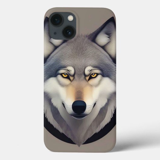 Realistisches Wolf-Gesicht mit Piercing-Gelben Aug Case-Mate iPhone Hülle (Rückseite)