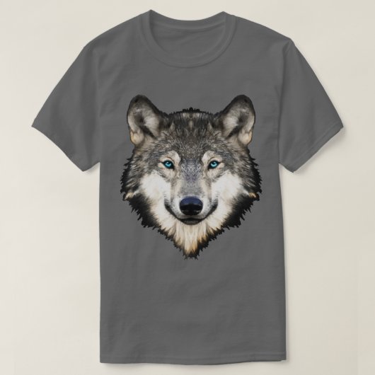 Realistisches Wolf-Gesicht T-Shirt (Design vorne)