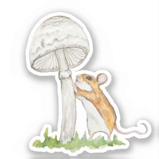 Realistisches zeichn einer lustigen Feldmaus und M Aufkleber (Vorderseite)