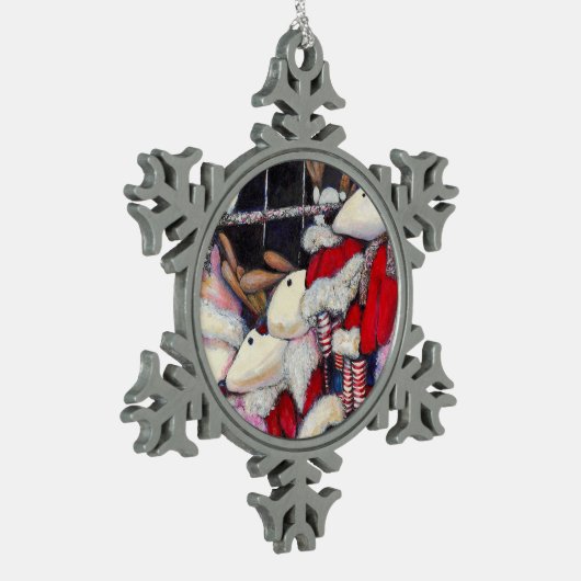 Realität im Urlaub Schneeflocken Zinn-Ornament (Links)