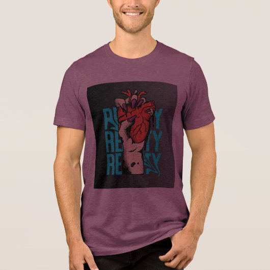 Realität trifft anders Minimal Hand Konzept Design Tri-Blend Shirt (Vorderseite)