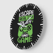 Realität und Spiel - Video Gamer, Gaming Große Wanduhr (Winkel)