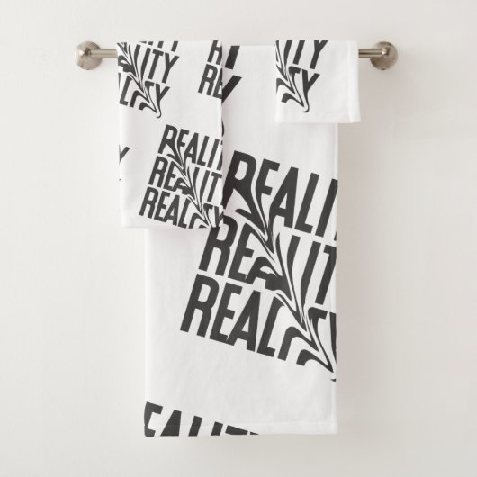 Realitätscheck-Typografie Modern Minimalistisch Badhandtuch Set (Insitu)