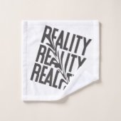 Realitätscheck-Typografie Modern Minimalistisch Badhandtuch Set (Waschlappen)