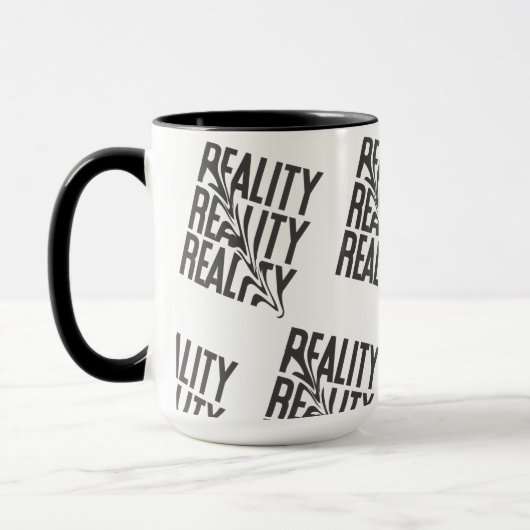 Reality Distortion-Typografie| Moderne Abstraktion Tasse (Links)