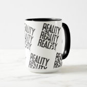 Reality Distortion-Typografie| Moderne Abstraktion Tasse (VorderseiteRechts)