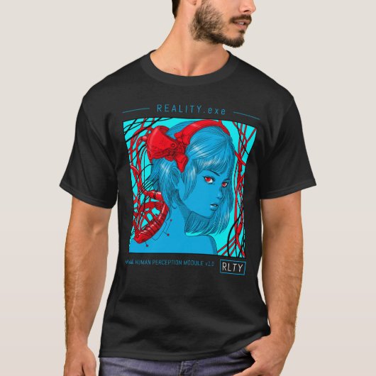 REALITY.exe Cyberpunk-Ästhetik T-Shirt (Vorderseite)