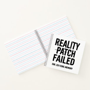 Reality Patch Versagt - Glitched Typografie Notizblock